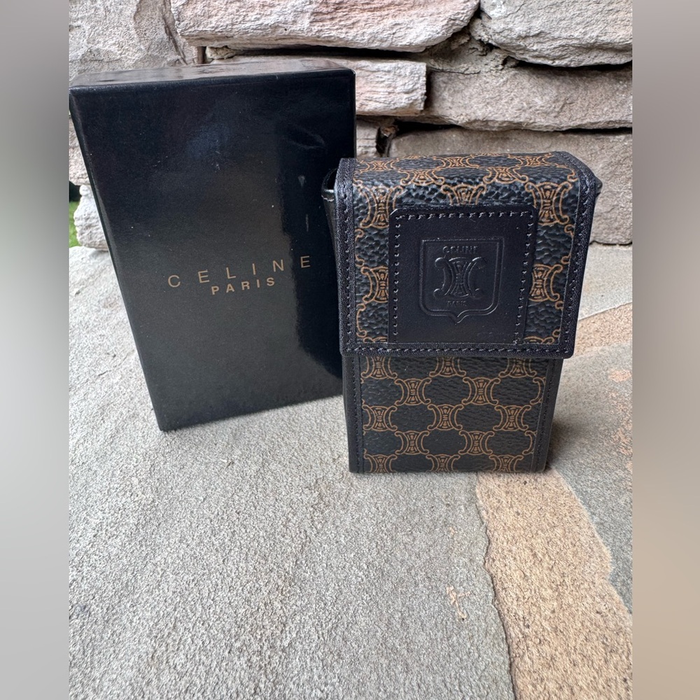 Celine Black and Tan Monogram Case